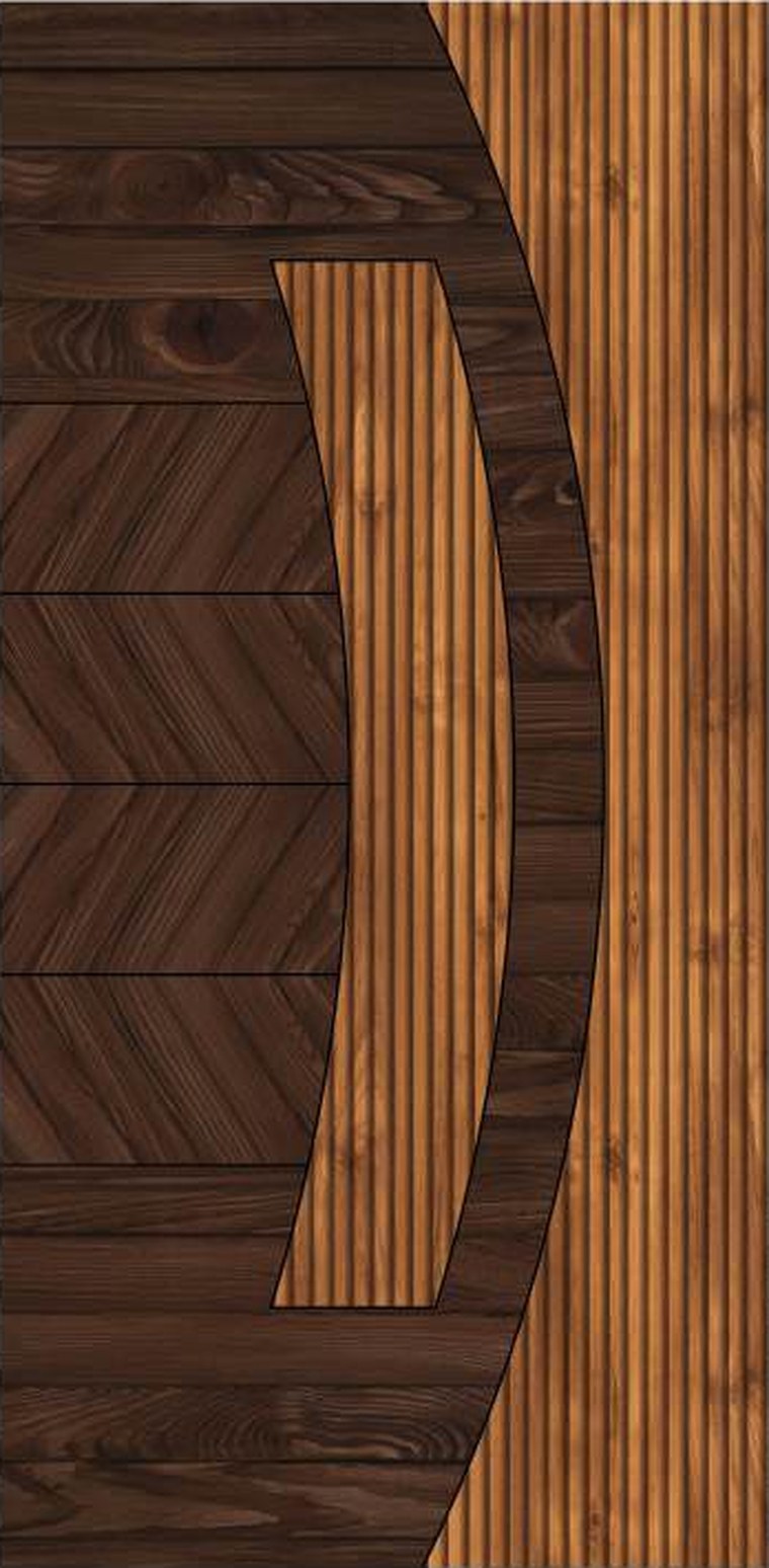 Meridian Curve designer wooden door, design KDG-021