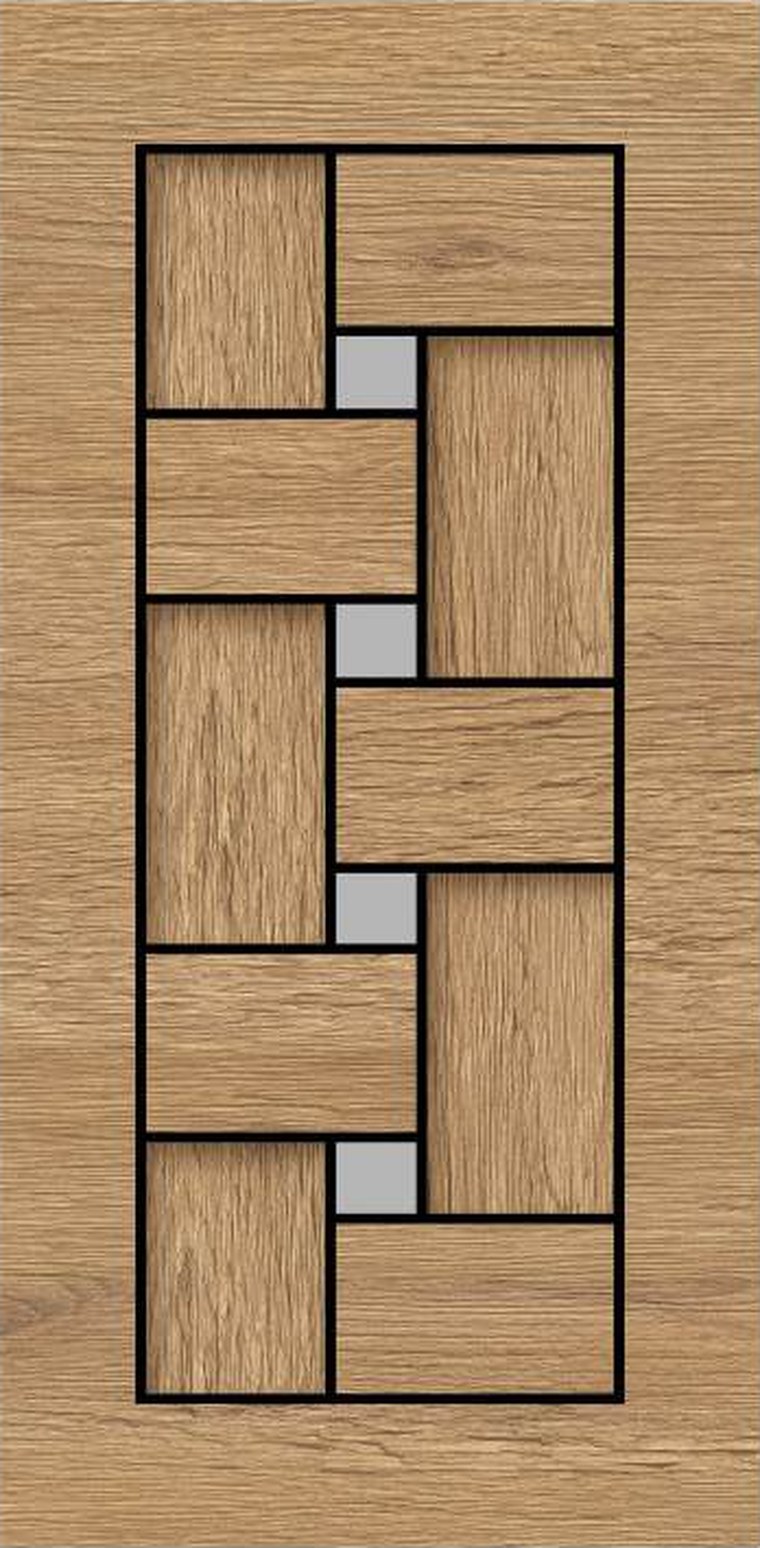 Brick Bond designer wooden door, design KDG-076