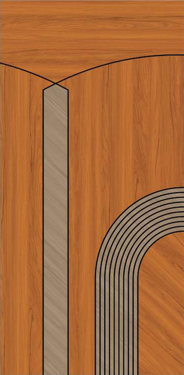 Amber Arc designer wooden door, design KDG-001