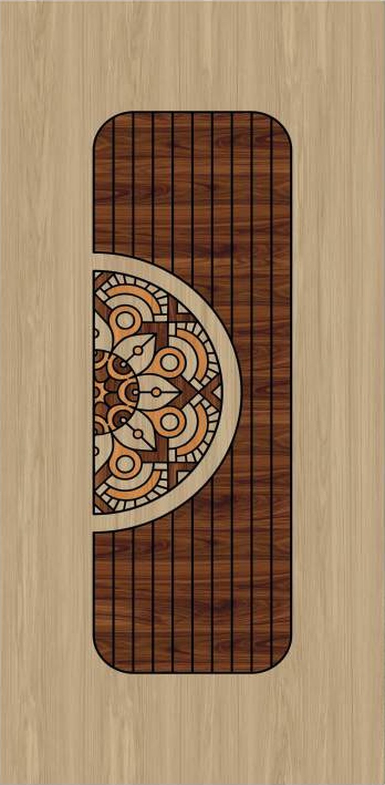 Mandala Half designer wooden door, design KDG-016