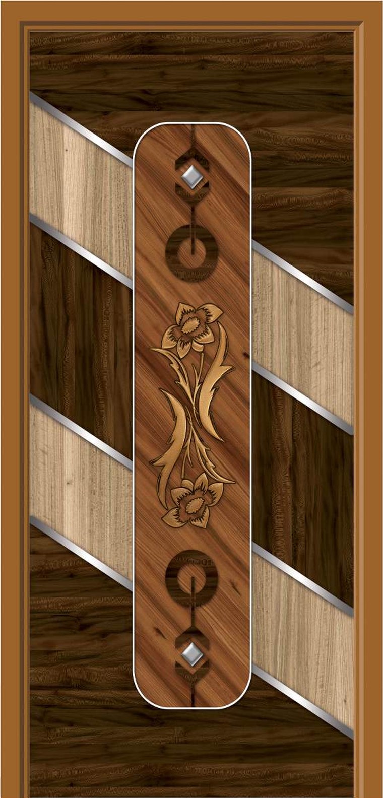 Regal Scroll designer wooden door, design KDG-097