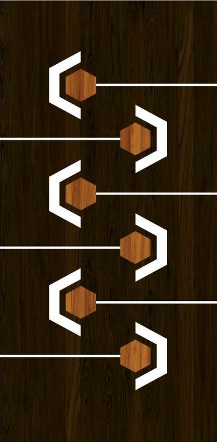 Chevron Gate designer wooden door, design KDG-036