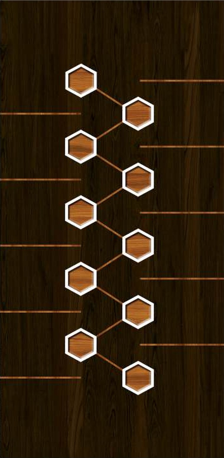 Honeycomb Row designer wooden door, design KDG-025