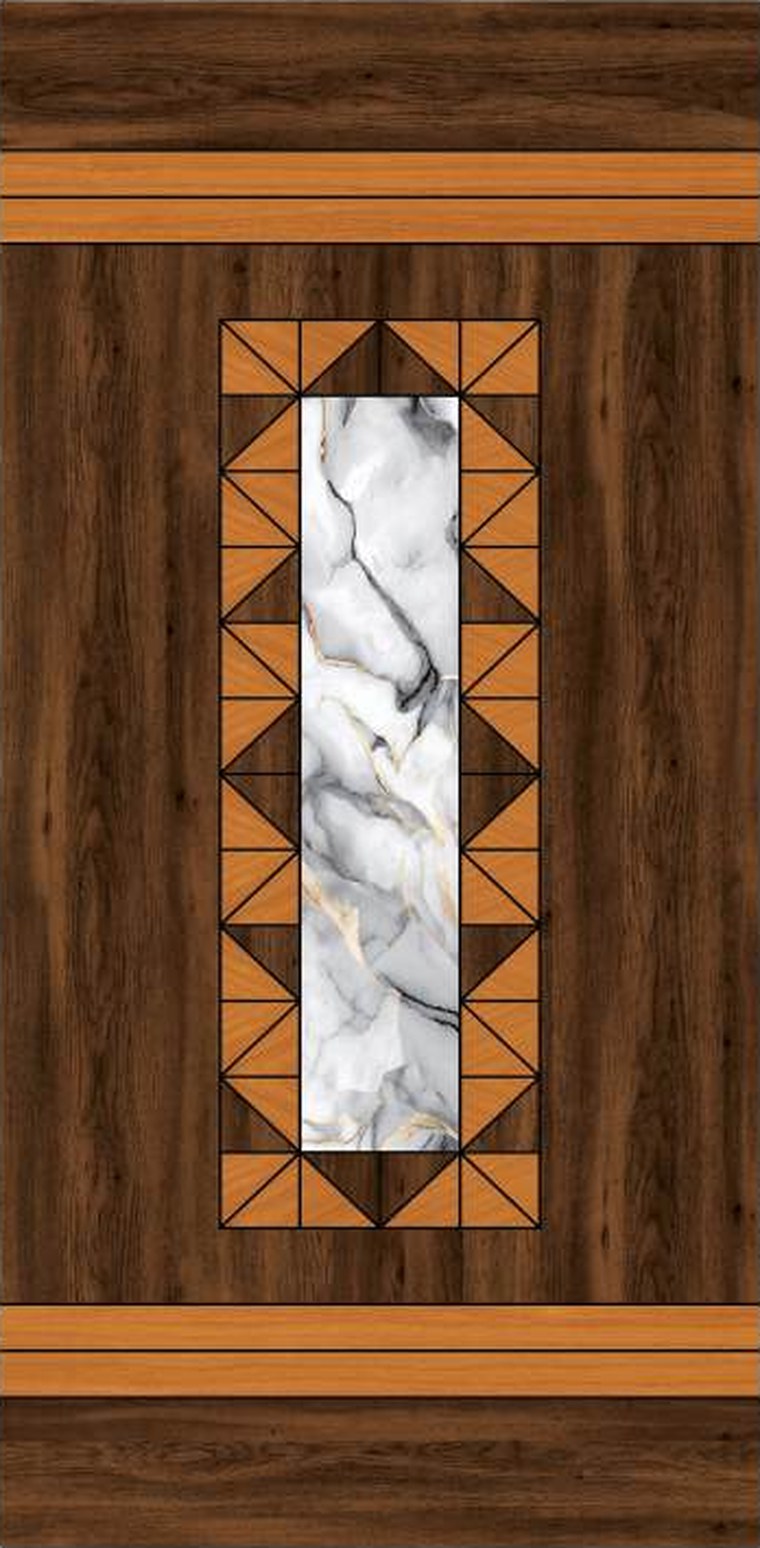 Marble Column designer wooden door, design KDG-017