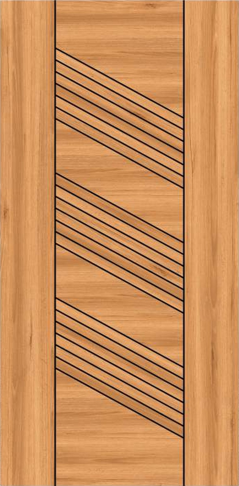 Sunrise Slant designer wooden door, design KDG-005