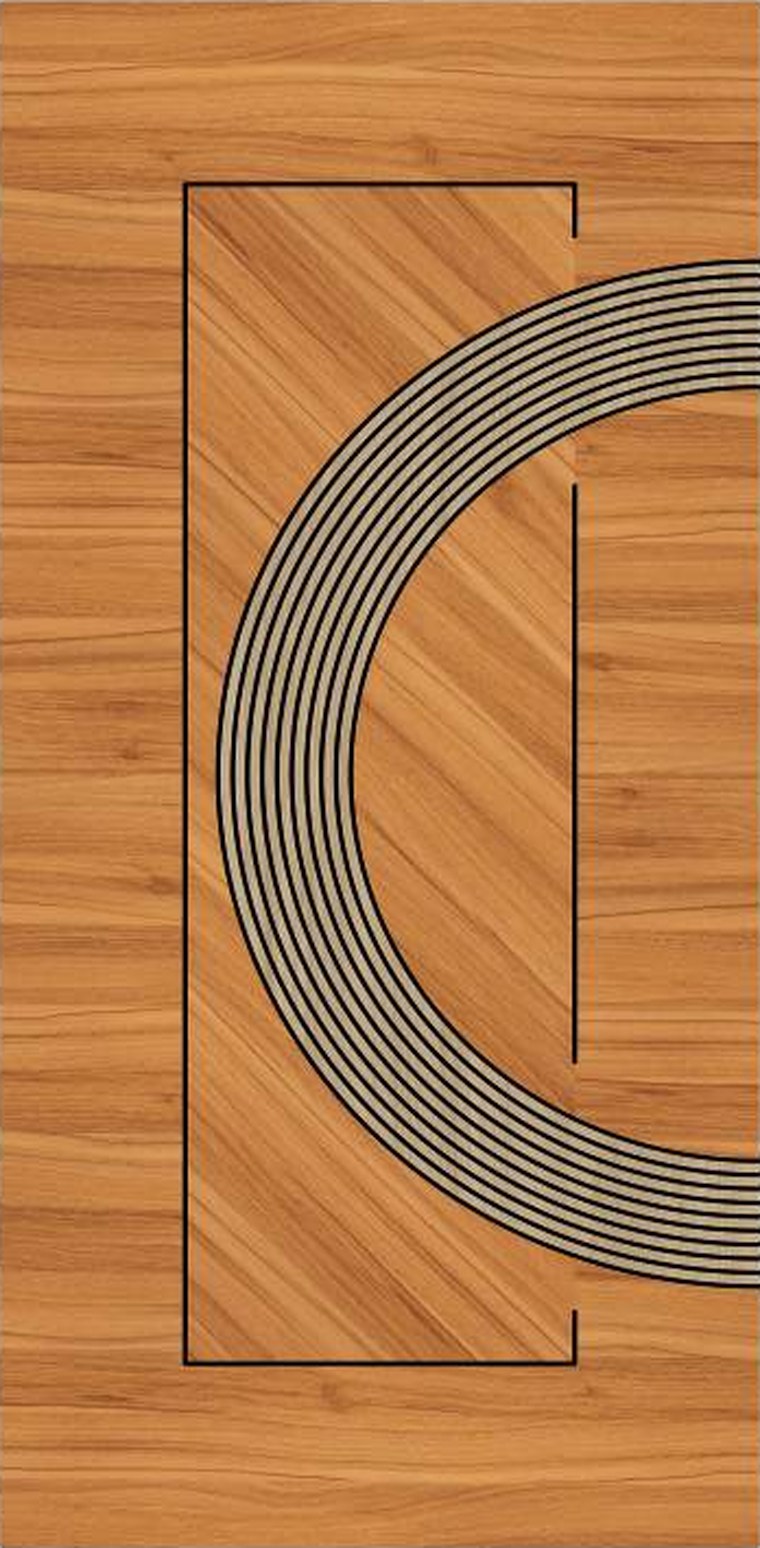 Halo Crescent designer wooden door, design KDG-003