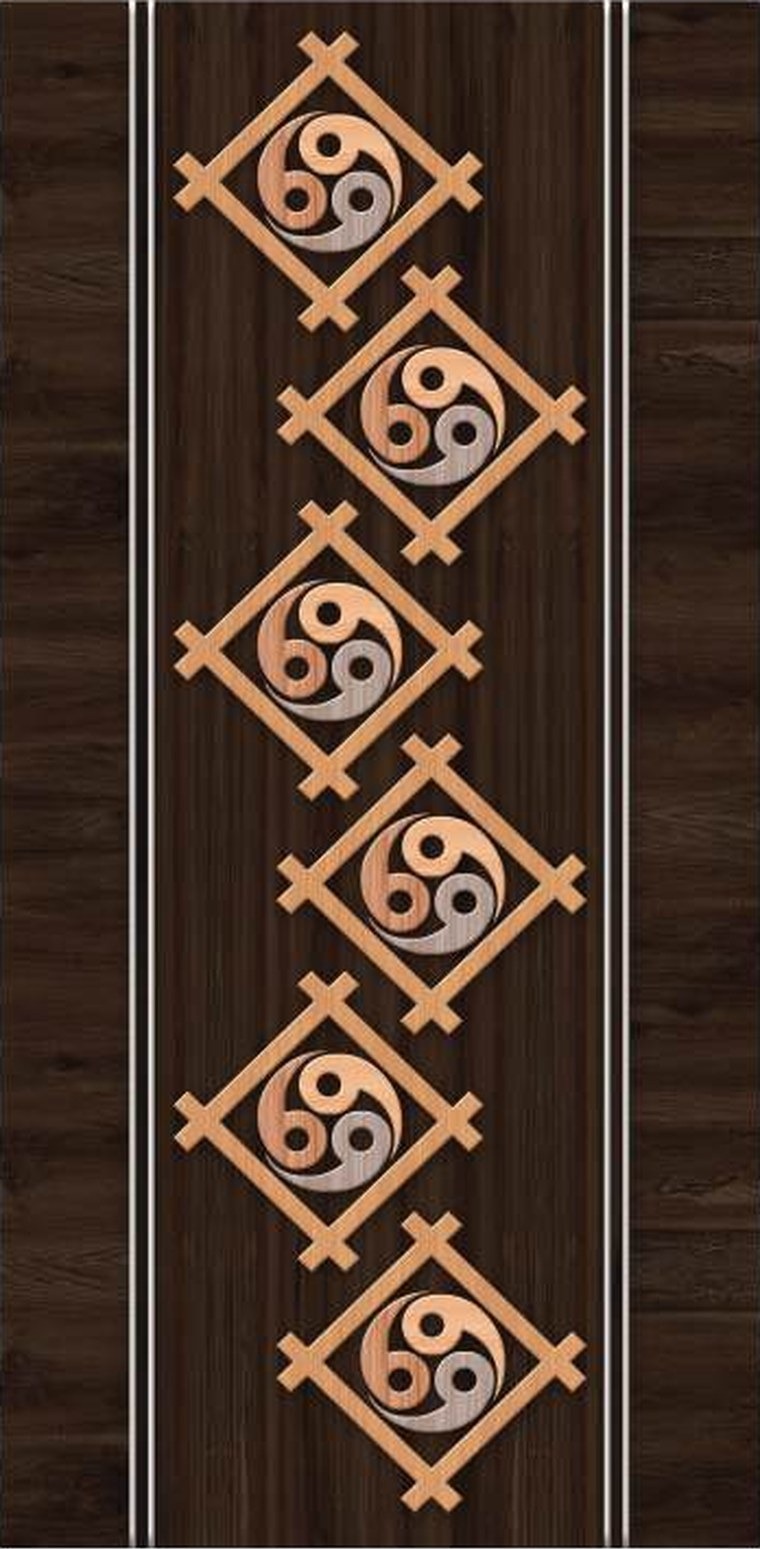 Emblem Chain designer wooden door, design KDG-101